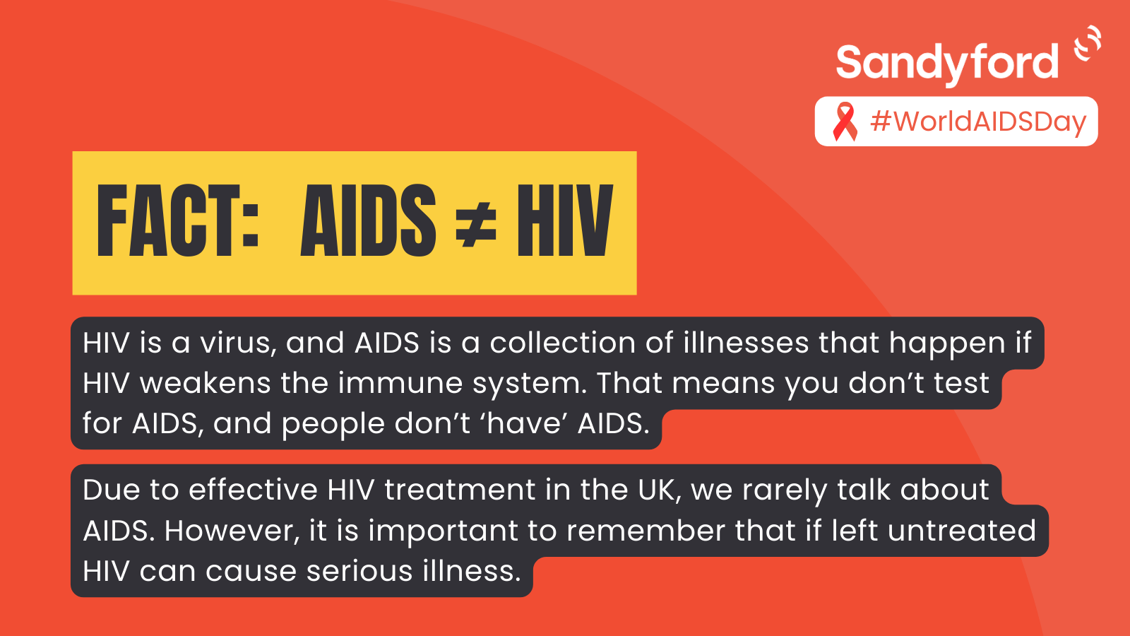 AIDS and HIV are not the same thing